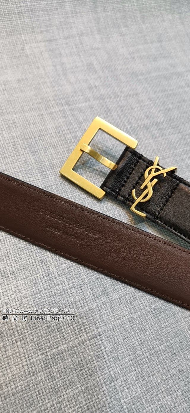 Saint Laurent女士皮帶 聖羅蘭雙面柔軟牛皮腰帶  jjp1763